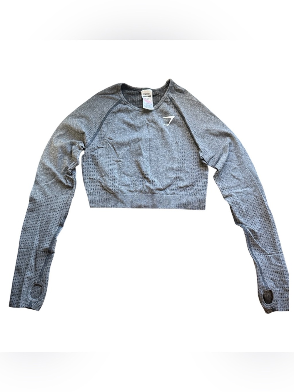 Gymshark Gray  Vital Seamless Cropped Long Sleeve Workout Top